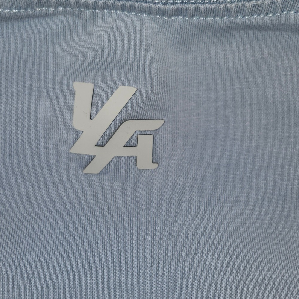 YoungLA Mens Model‎ 442 Perfect Tee Light Blue Grey Curved Hem Gym Shirt Size M - Picture 10 of 12